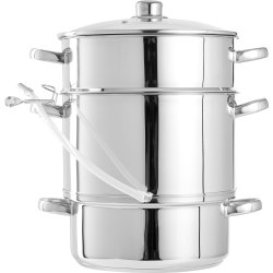 Saftkokare med lock, rostfritt stål, 8L