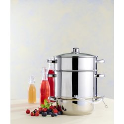 Saftkokare med lock, rostfritt stål, 8L
