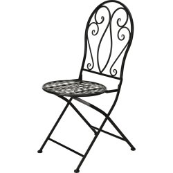 Bistro caféstol, svart, järn/metall