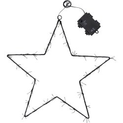 Stjärna med kluster LED, Ø40 cm, Svart/Varm Vit