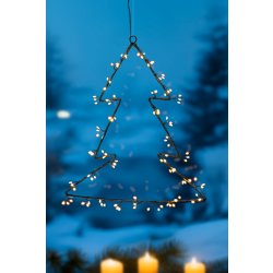 Julgran med kluster LED, Ø40 cm, Svart/Varmvit