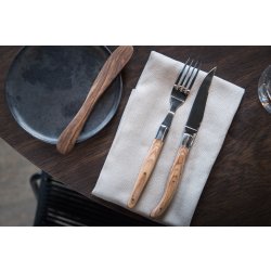 Solex Laguiole Steakkniv, Tandad, brunt trähandtag