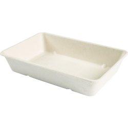 Bricka, bagasse, vit, 1050/1250ml, 50 st.