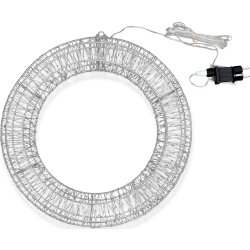 LED-ljusgirlang, metall, Ø45 cm