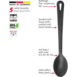 Westmark Grytslev med mått Gentle, svart, 33,5 cm