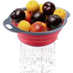 Westmark Durkslag vikbar, plast, grå/röd, Ø22cm