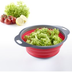 Westmark Durkslag vikbar, plast, grå/röd, Ø22cm