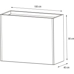 Herstera Blomlåda m/ljus, inne, svart, 100x40x80