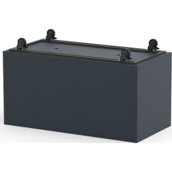 Herstera Blomlåda m/ljus, utomh., svart, 100x50x50