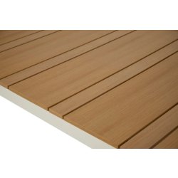 Noah Trädgårdsbord 205x90cm, sandgrå/teak