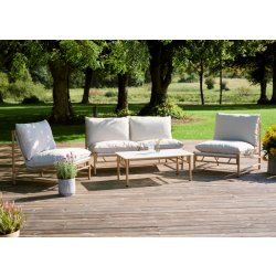 Vega Soffgrupp 4pers. 4 delar m/kuddar, natur/grå