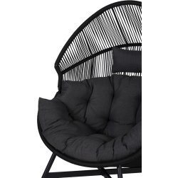 Benny Lounge Chair med dynor, svart/grå