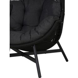 Benny Lounge Chair med dynor, svart/grå