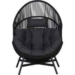 Benny Lounge Chair med dynor, svart/grå