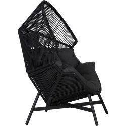 Benny Lounge Chair med dynor, svart/grå