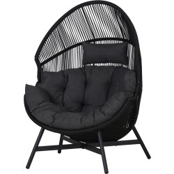 Benny Lounge Chair med dynor, svart/grå