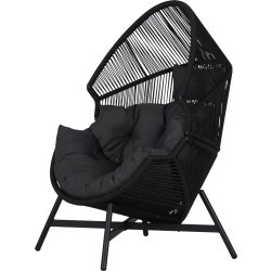 Benny Lounge Chair med dynor, svart/grå