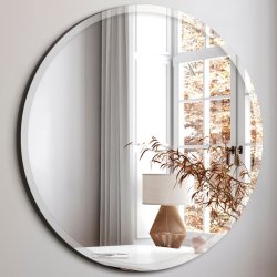 Incado rund spegel med fasad kant, Ø80 cm
