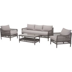 Frøya Loungeset 5 pers. 4 delar, beige/natur