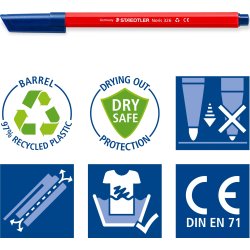 Staedtler Noris 326 Tuschpennor, 20 färger