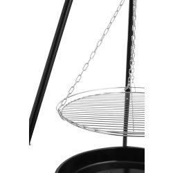 Dangrill tripod bål m. eldbricka och galler, svart