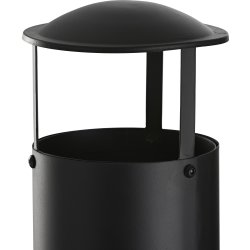 Dangrill eldstad med skorsten, svart