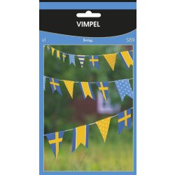 Girlang/vimpel, svenska flaggan, 2,5m.