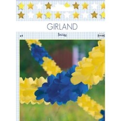 Girland, blå/gul, 1 st.