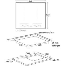Scandomestic HOI60F2FLEX Induktionshäll,svart