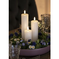 Sirius Sille uppladdningsb. LED-ljus Ø5xH20cm, vit