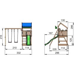 Jungle Gym Home 2.1 Lektorn, gungor&rutschkana
