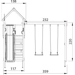 Jungle Gym Cabin 2.1 Lektorn, gungor & rutschkana