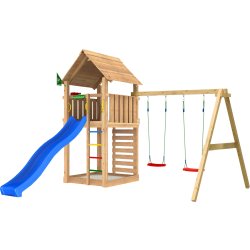 Jungle Gym Cabin 2.1 Lektorn, gungor & rutschkana