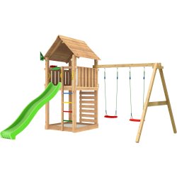 Jungle Gym Cabin 2.1 Lektorn, gungor & rutschkana