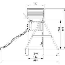 Jungle Gym Cabin 2.1 Lektorn, gungor & rutschkana