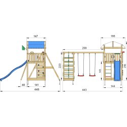 Jungle Gym Fort 2.1 lektorn, klättring+rutschkana