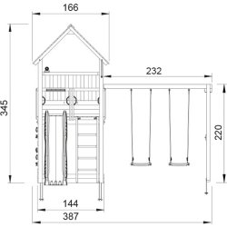 Jungle Gym Palace 2.1 lektorn med gungor&rutsch.