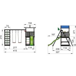 Jungle Gym Hut Lektorn, gungor & rutschkana, svart