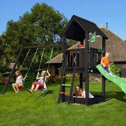 Jungle Gym Club Lektorn, gungor+rutschkana, svart