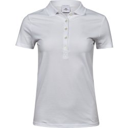 Tee Jays Luxury Stretch Polo för dam, Vit, Stl. L