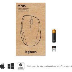 Logitech M705 Marathon Mouse, trådløs mus