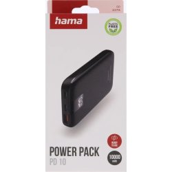 HAMA Powerbank PD 10000mAh, svart