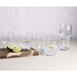 Aida Groovy räfflat dricksglas, 6 st, klar, 33 cl