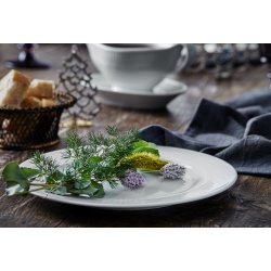 Pillivuyt Plissé-tallrik Ø 20 cm, vit