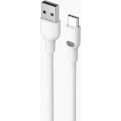 Powertrend Laddningskabel USB-A-USB-C, 1m, vit