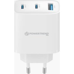 Powertrend 230V USB laddare 45W, vit