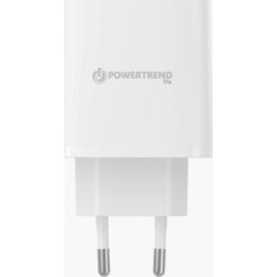 Powertrend 230V USB laddare 45W, vit