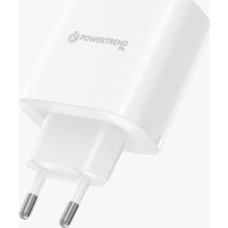 Powertrend 230V USB laddare 45W, vit