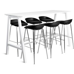 Talk Högbord, vit ram/vit laminat, 180x70 cm