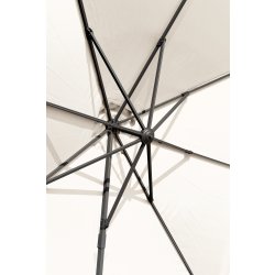 Hängparasoll 3x3m inkl. fot med hjul+skydd, beige